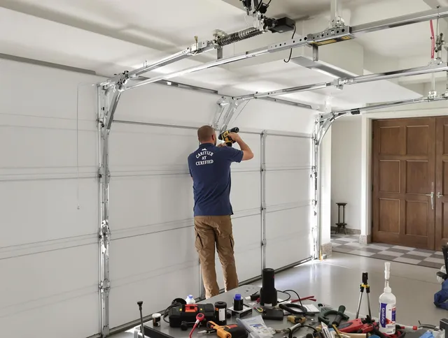 Worthington Garage Door Repair certified technician performing precision garage door repair in Worthington