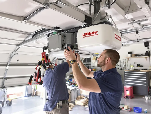 Worthington Garage Door Repair technician performing advanced diagnostics on garage opener in Worthington